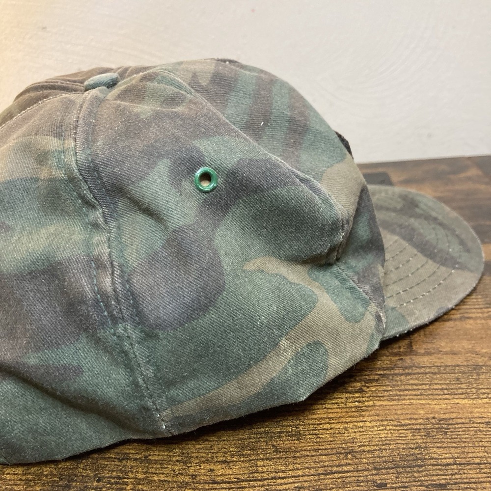 Vtg Levi Garrett Camo Patch Snapback Hat Thrashed Distressed - Picture 7 of 11